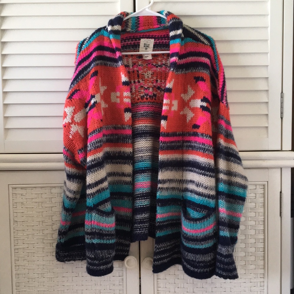 Billabong sweater cardigan medium open front cozy